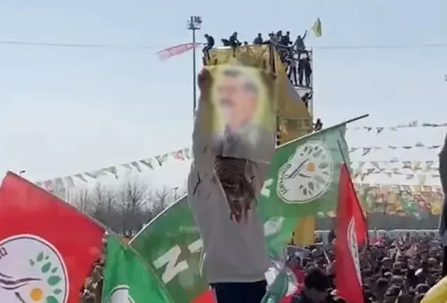 DEM Parti tarafından düzenlenen Nevruz kutlamalarında terör örgütü elebaşı Öcalan