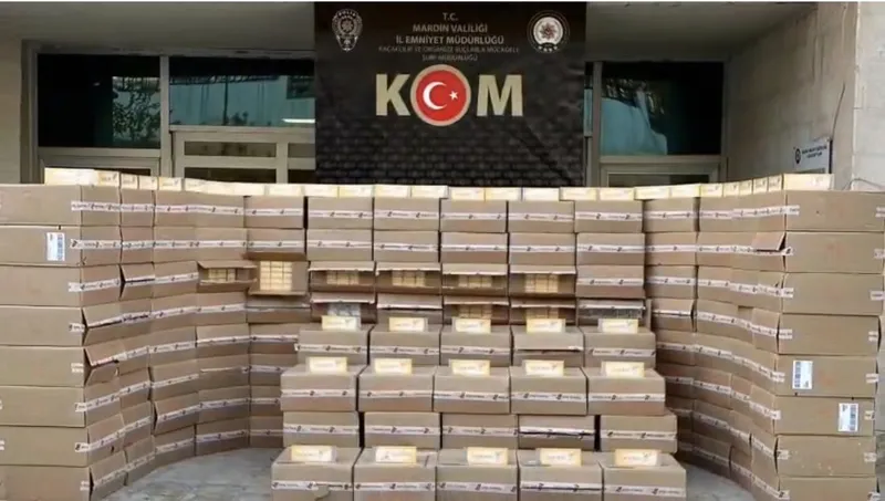 Mardin’de 78 bin paket kaçak sigara ele geçirildi
