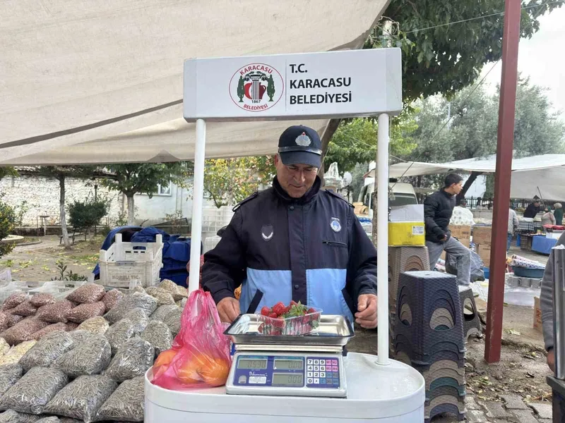 Karacasu’da tartı kontrol noktası
