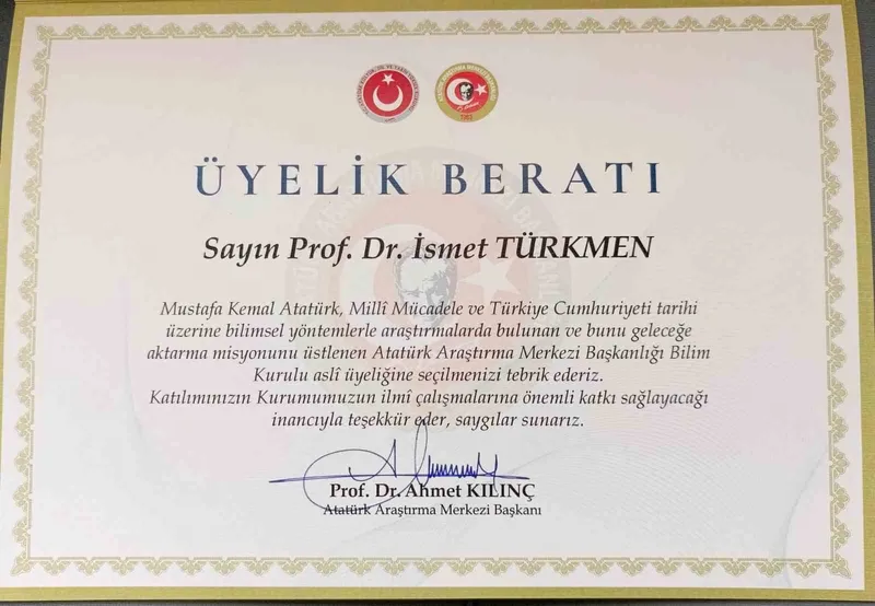 TOGÜ’lü Prof. Dr. İsmet Türkmen’e ulusal düzeyde önemli görev
