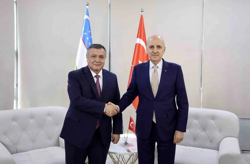 TBMM Başkanı Kurtulmuş, Özbekistan Ali Meclisi Yasama Meclisi Başkanı İsmailov ile bir araya geldi
