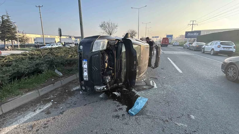 Bolu’da kontrolden çıkan otomobil devrildi: 1 yaralı
