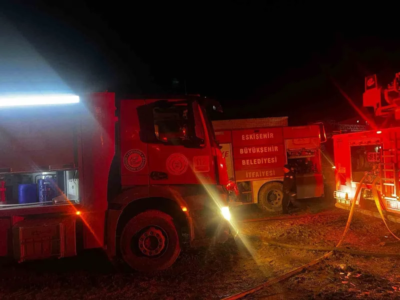 Sabaha kadar süren yangında çiftlik kül oldu
