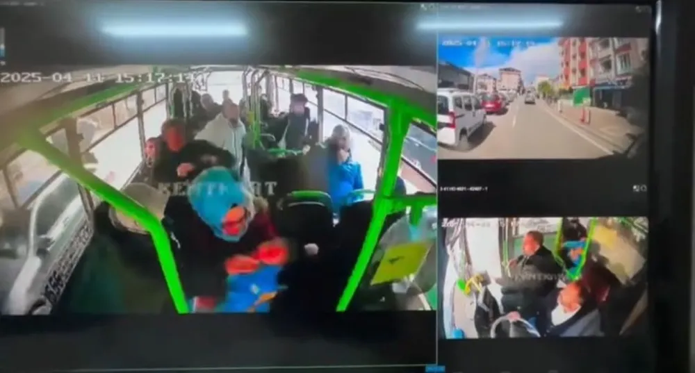 Otobüste yürekleri ağza getiren anlar