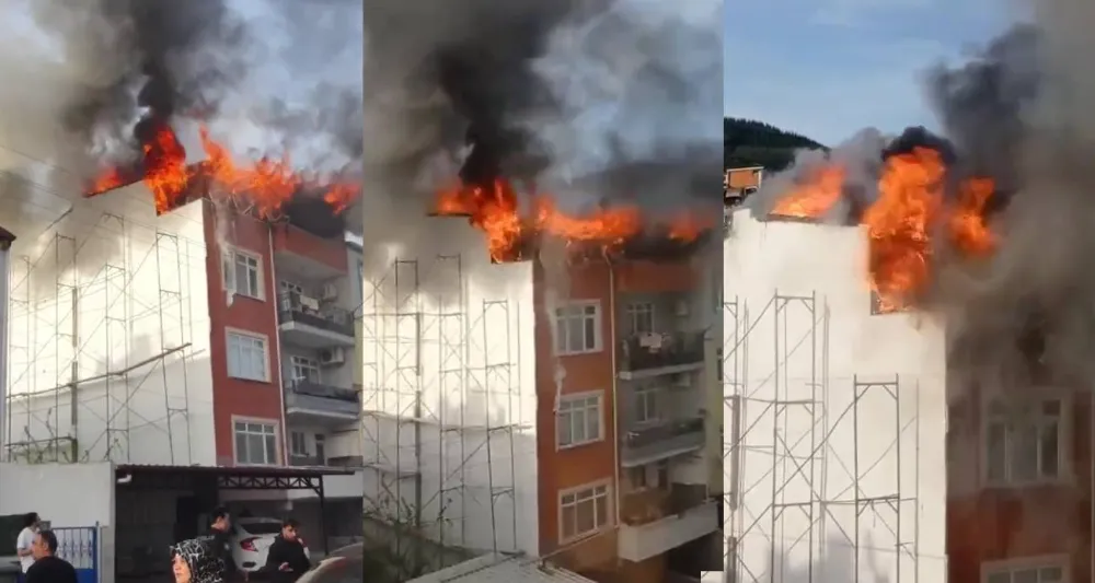 Çatı katında çıkan yangın yürekleri ağza getirdi