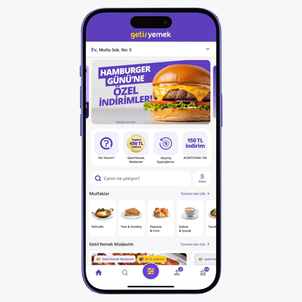 GetirYemek’te her 3 siparişten 1’i burger
