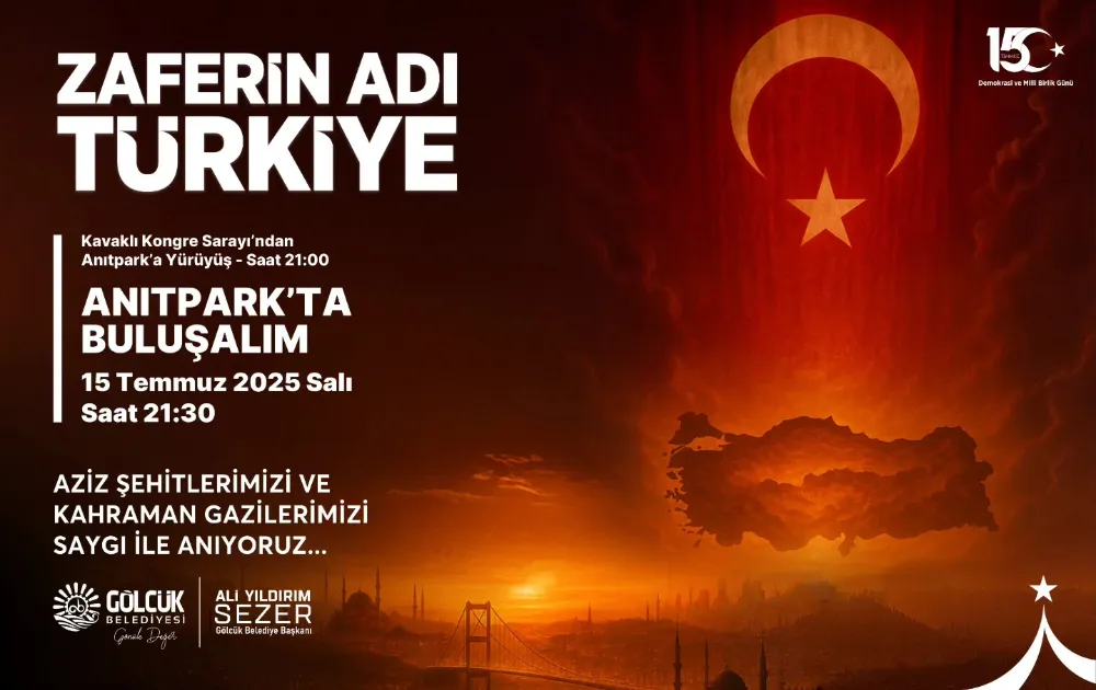 GÖLCÜK 15 TEMMUZ’DA ANITPARK’TA TEK YÜREK OLACAK